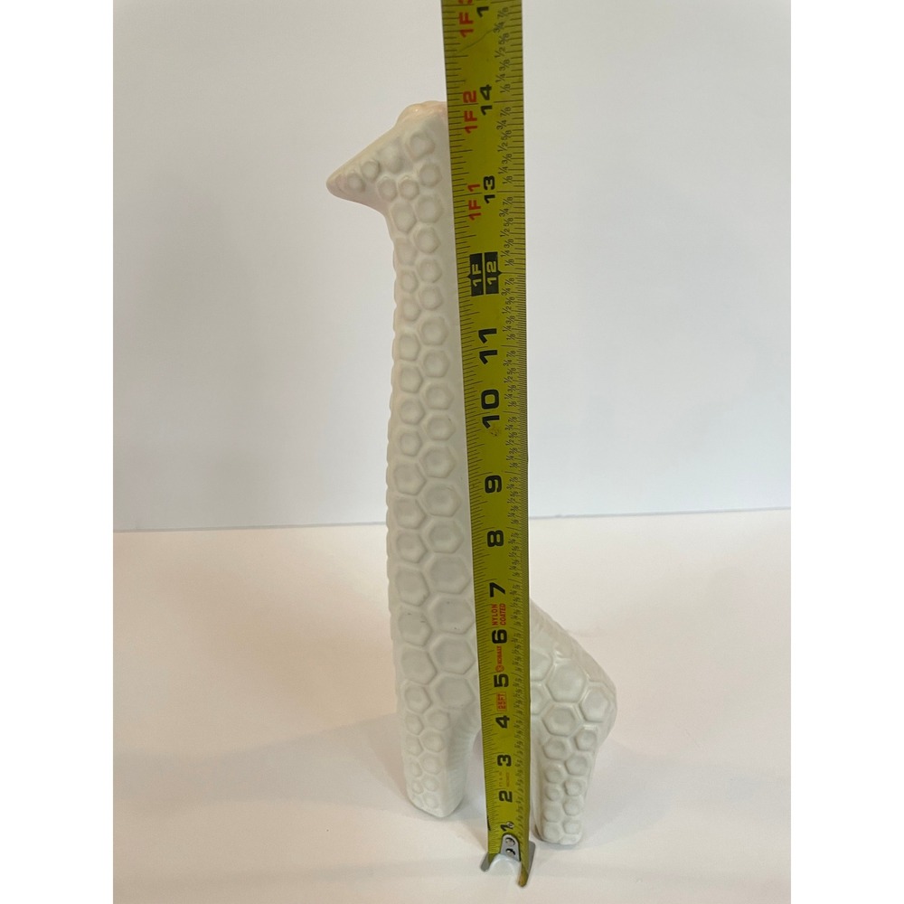Modern Matte White Ceramic Giraffe Figurine Menagerie Pottery 14.5in - Picture 6 of 6
